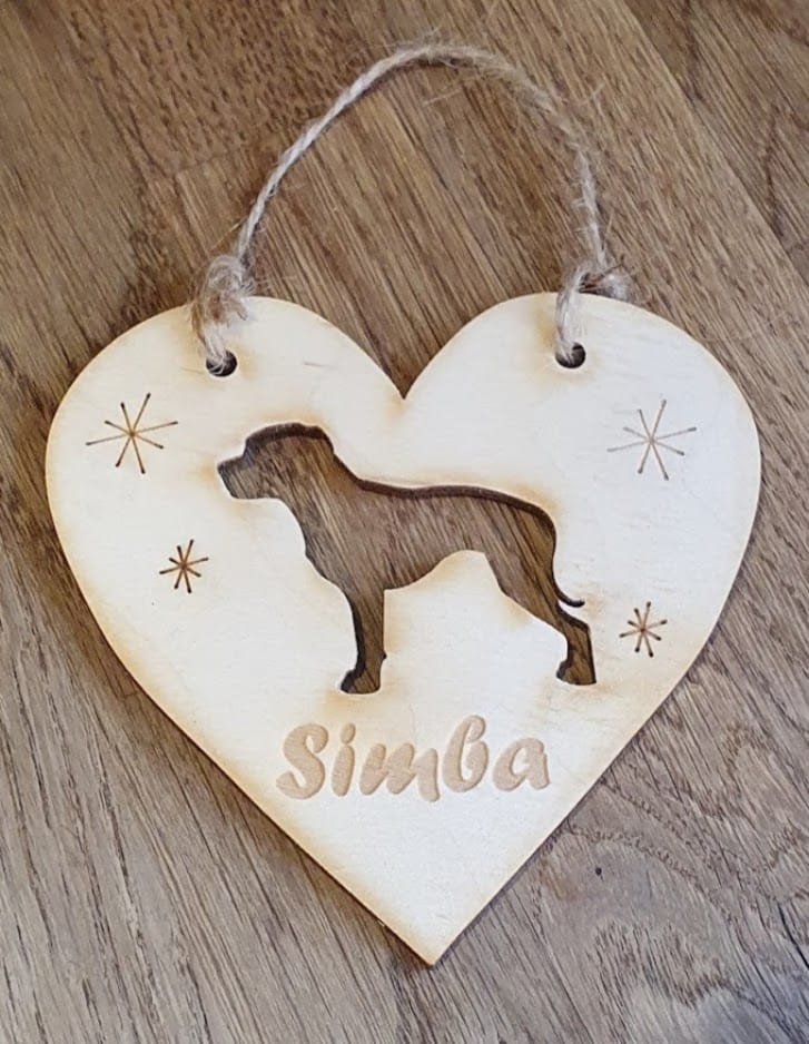 Dog Love Heart Bauble