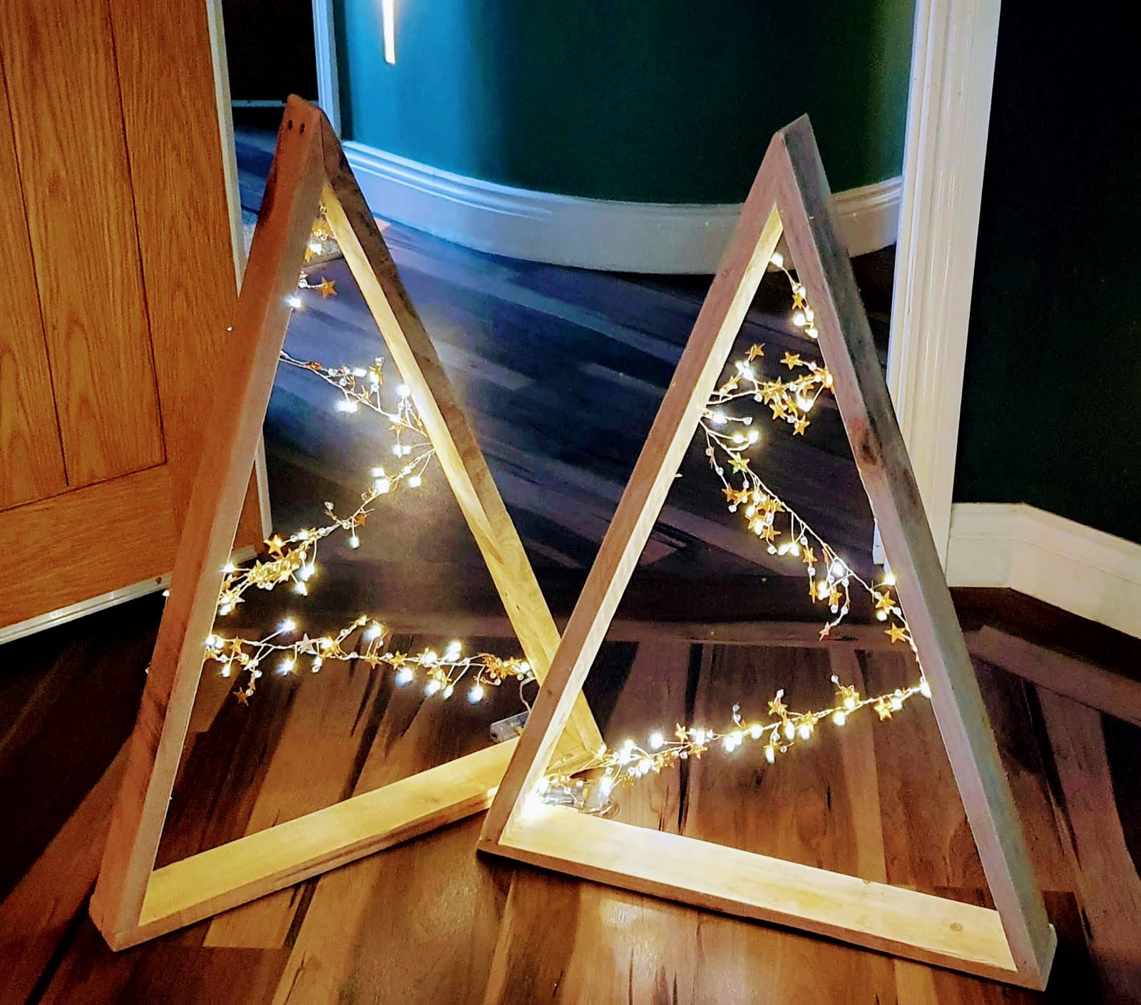 Wooden Triangle Lights