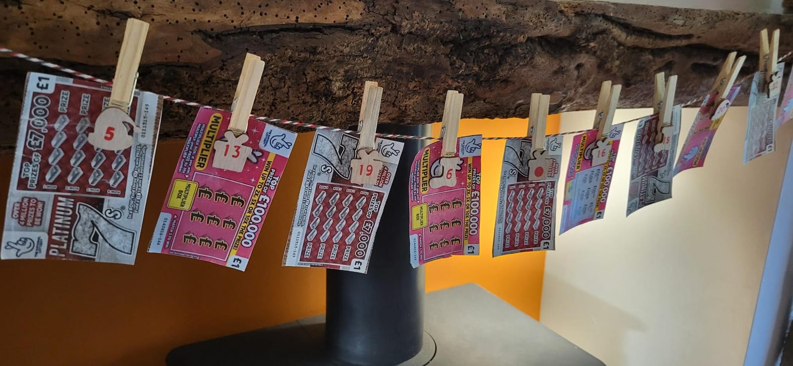 Lottery Ticket Advent Garland